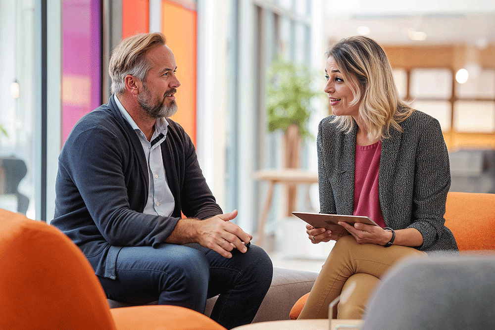 Discussing leaving the business due to ill health